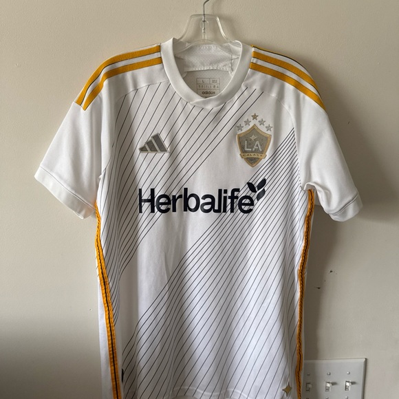 Adidas White and Gold Men's Soccer Jersey - Picture 1 of 5